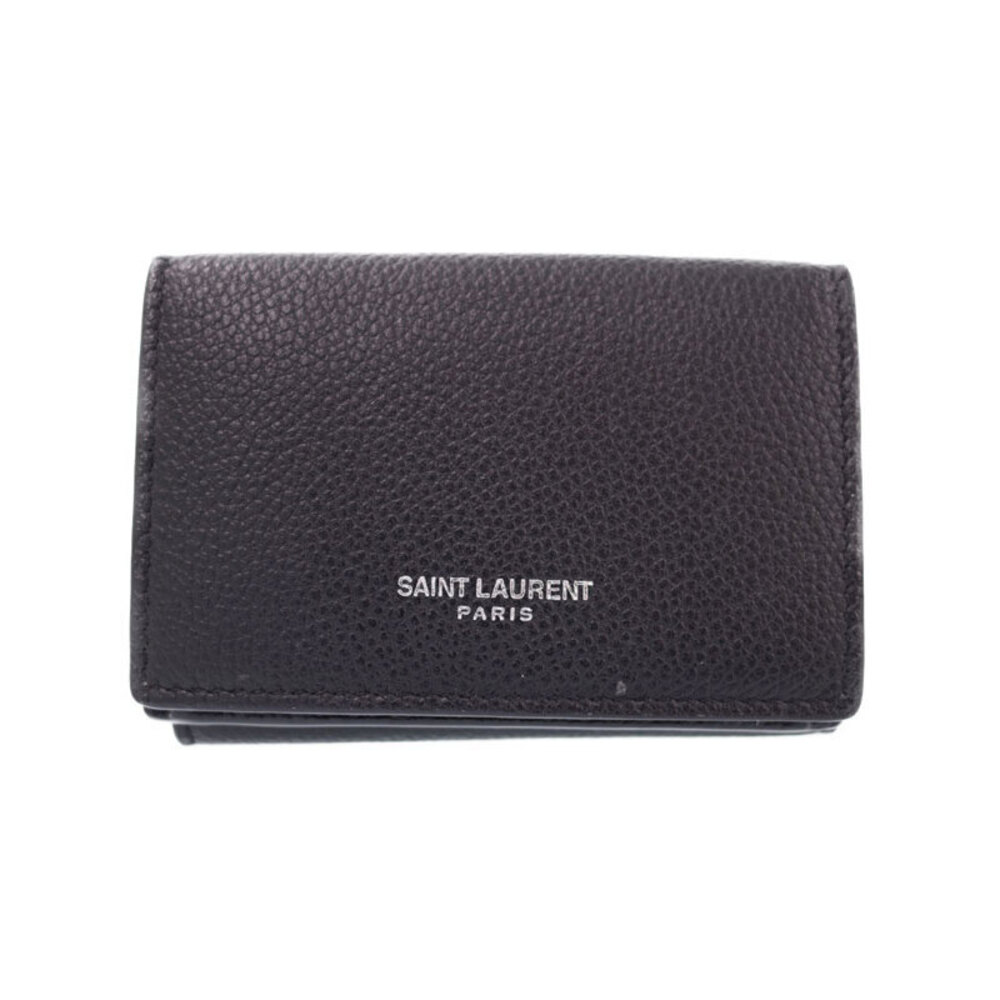 SAINT LAURENT Paris Wallet Tri fold Short Double Snap Closure